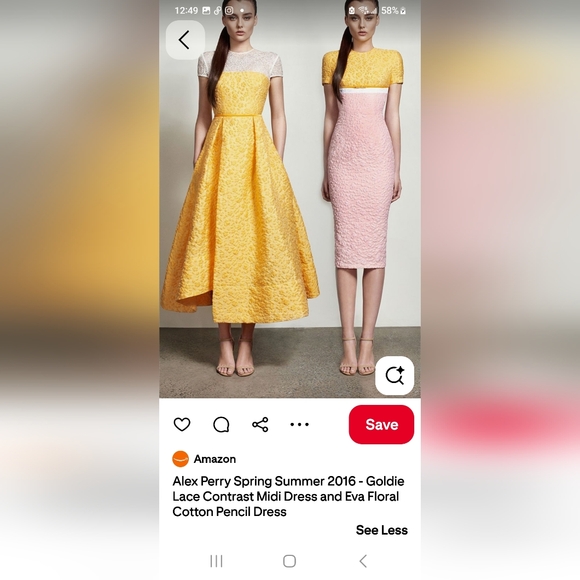 ALEX PERRY High Neck Lace Pencil Dress in Navy Pink & Orange Sz 6/S - Picture 2 of 15